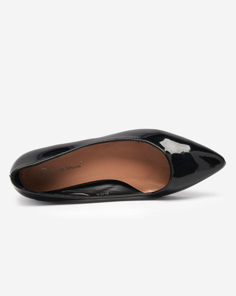 OUTLET Чорні лаковані туфлі на плоскому каблуці Oki- Footwear