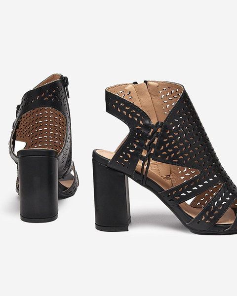 OUTLET Чорні жіночі ажурні босоніжки Mofera - Взуття