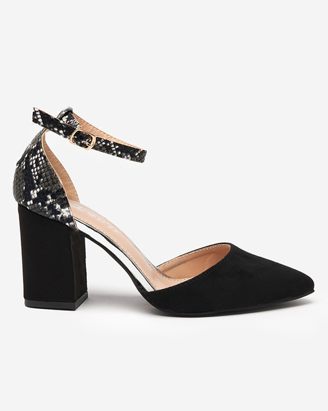 OUTLET Чорні жіночі сандалі на шпильці Krisco - Взуття