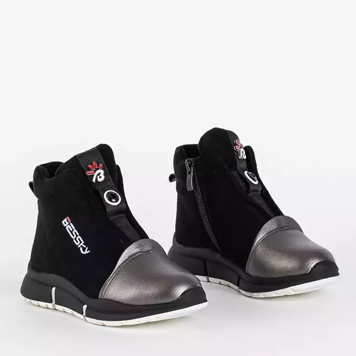 OUTLET Чорно-графітові дитячі чоботи Kinja- Shoes
