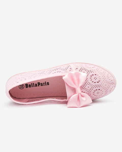 OUTLET Кросівки для дівчат з бантом в ніжно-рожевому кольорі Osmo - Взуття