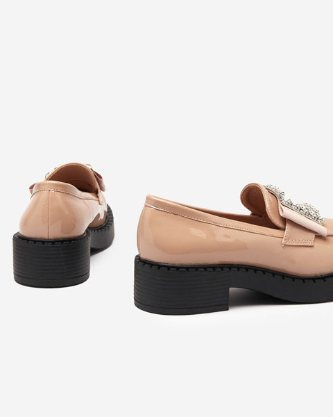 OUTLET Лакові туфлі з пряжкою нюдового кольору Fogim- Взуття