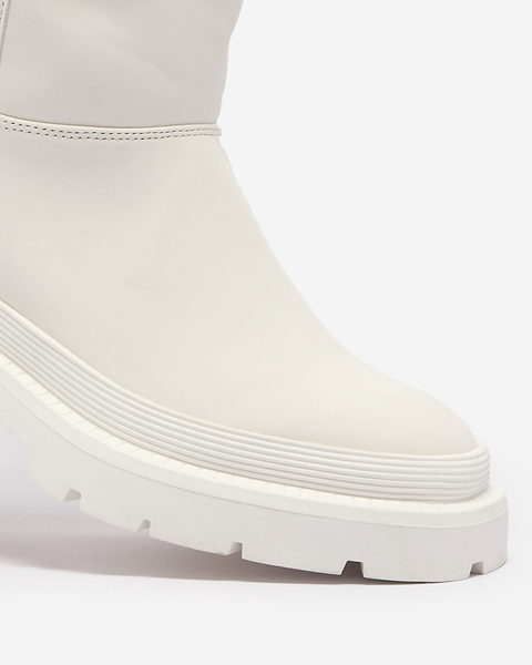 OUTLET Матові утеплені жіночі черевики білого кольору Whidos- Взуття