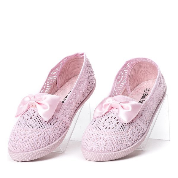 OUTLET Рожеві кросівки для дівчат з атласним бантом Sugar Boomb - Взуття