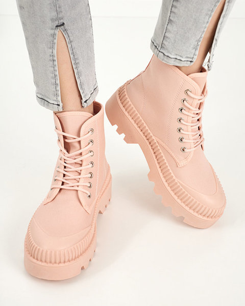 OUTLET Рожеві жіночі черевики на плоскому каблуці Roulle - Взуття