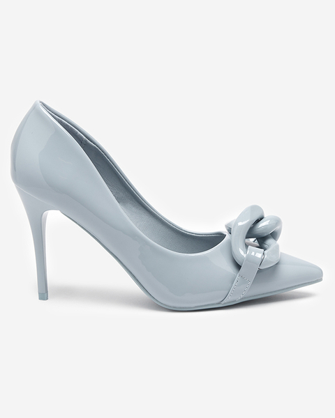 OUTLET Сині та сірі жіночі туфлі на високому каблуці Salete - Туфлі
