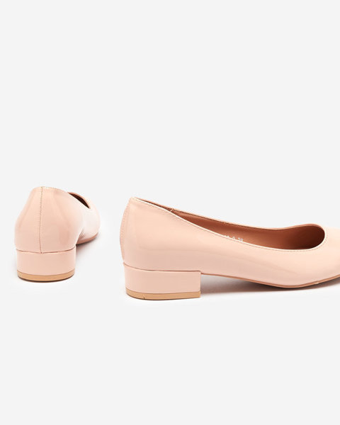 OUTLET Світло-рожеві, лаковані туфлі на плоскому каблуці Oki- Footwear