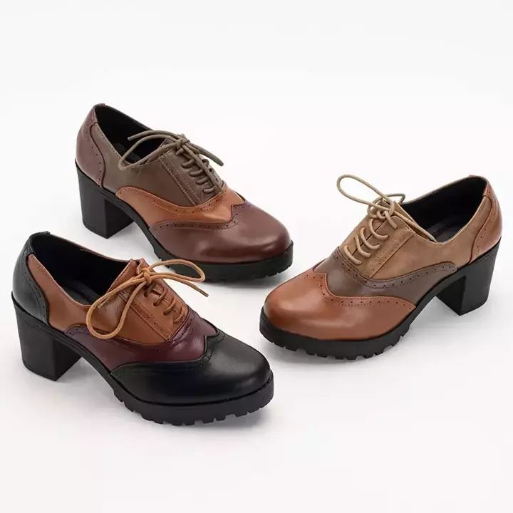 OUTLET Темно-коричневі жіночі туфлі на посту Tiarino - Взуття