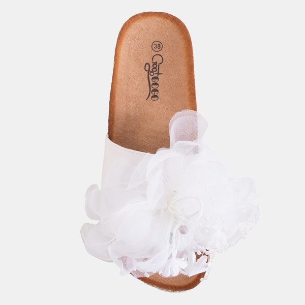 OUTLET Жіночі білі тапочки на платформі Ізильда - Взуття