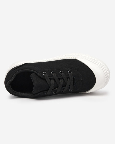 OUTLET Жіночі чорні кросівки з білою підошвою Comp - Взуття
