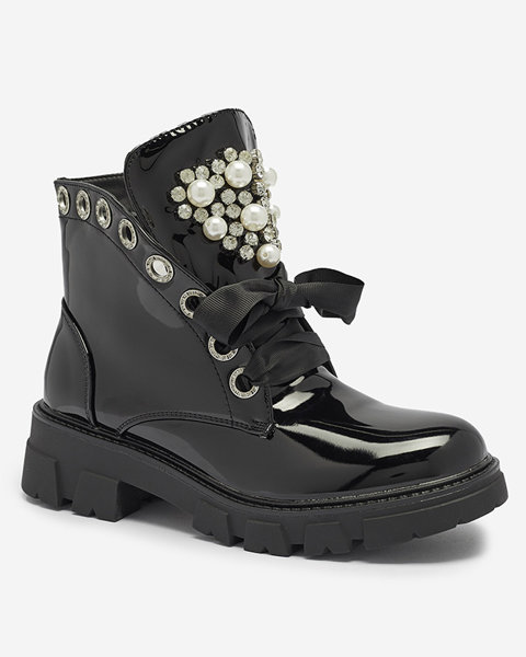 OUTLET Жіночі лаковані черевики-баггі чорного кольору Oselfo- Footwear