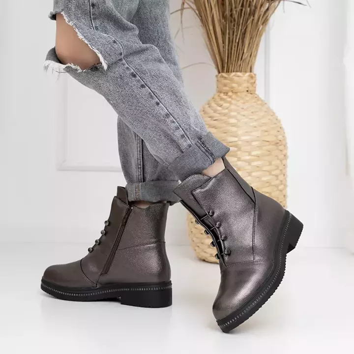 OUTLET Жіночі теплі чоботи з графіту Iasmin - Взуття