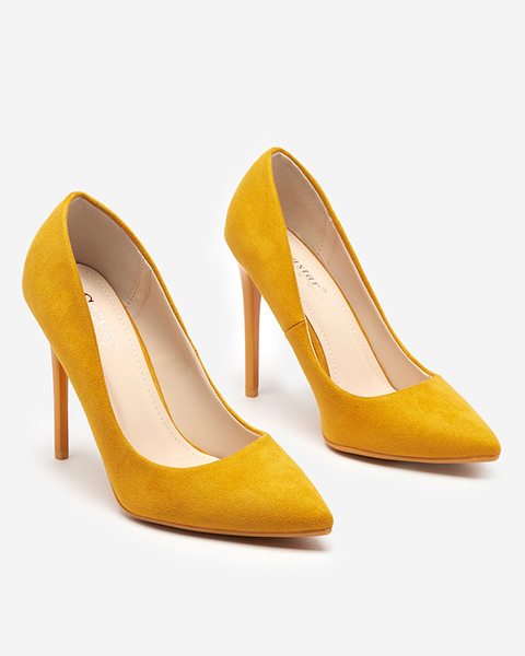 OUTLET Жовті жіночі туфлі з еко замшею на шпильці Veneci - Взуття