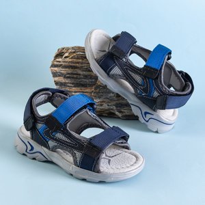 Сіро-сині дитячі сандалі на липучках Turbo