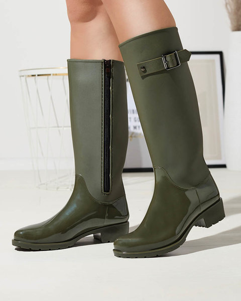 Темно-зелені жіночі веллінгтони до коліна Bevirdo- Footwear