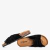 ВИХІД Чорно-коричневі жіночі тапочки з бахромою Amassa - Взуття