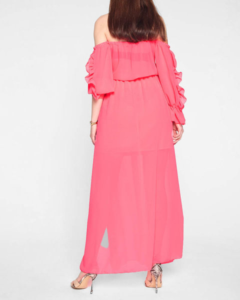 Жіноча рожева неонова сукня максі Іспанська максі сукня - Одяг