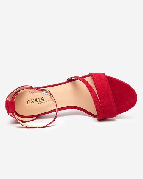 Жіночі червоні босоніжки на стійкі Eqro- Footwear