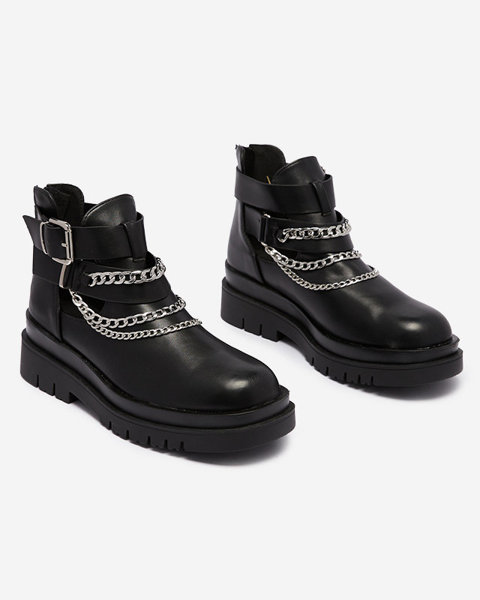Жіночі чоботи з вирізами чорного кольору Setica - Взуття