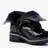 Жіночі чорні лаковані черевики з камінням Lancerot - Туфлі
